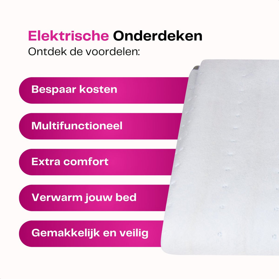 Xiaoda elektrische deken 1 persoons warmte onderdeken 3 standen 60Watt automatische uitschakeling overhittingsbescherming 150x80cm wit