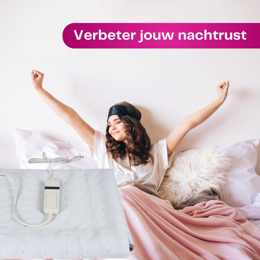 Xiaoda elektrische deken 1 persoons warmte onderdeken 3 standen 60Watt automatische uitschakeling overhittingsbescherming 150x80cm wit