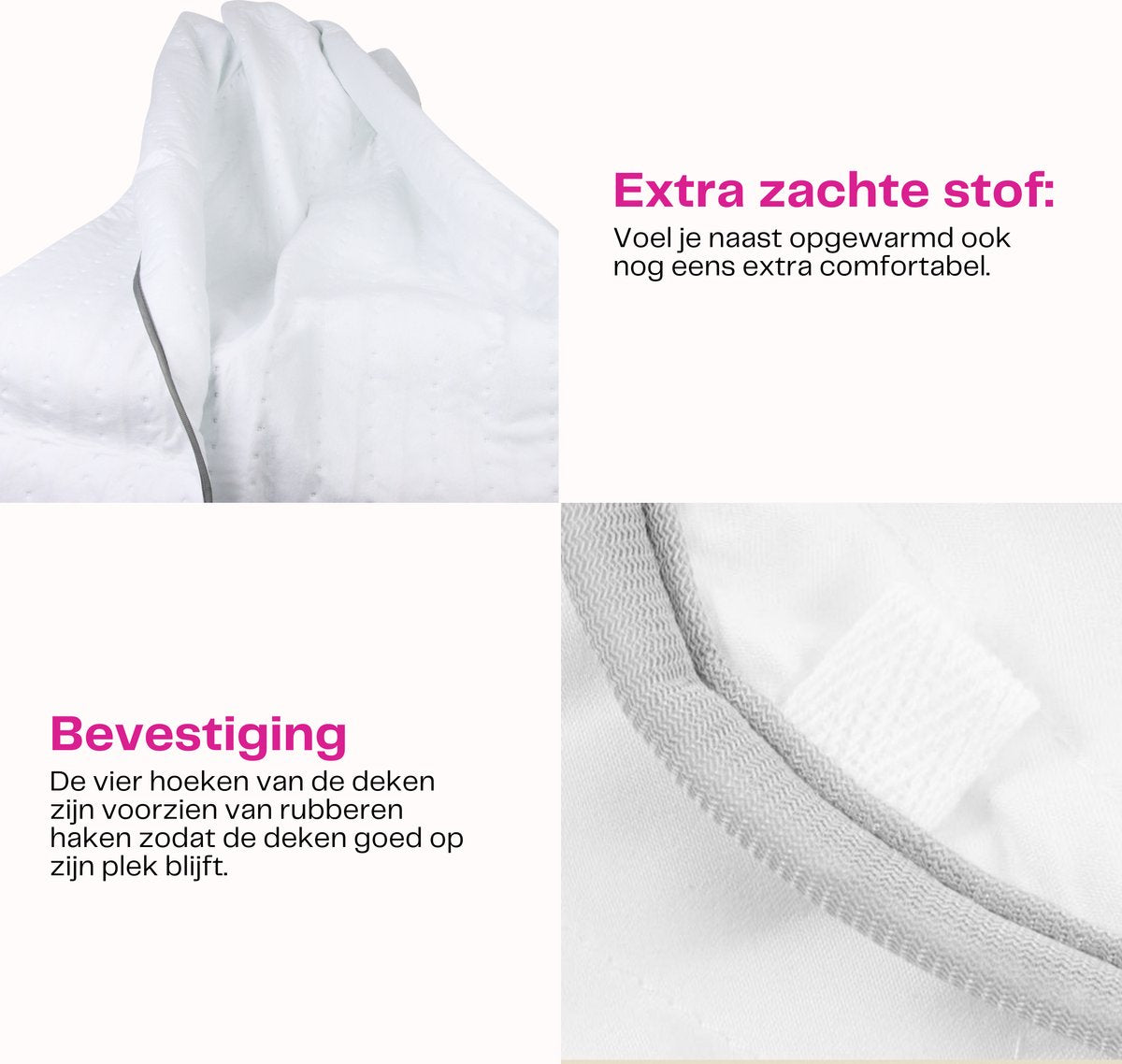 Xiaoda elektrische deken 1 persoons warmte onderdeken 3 standen 60Watt automatische uitschakeling overhittingsbescherming 150x80cm wit