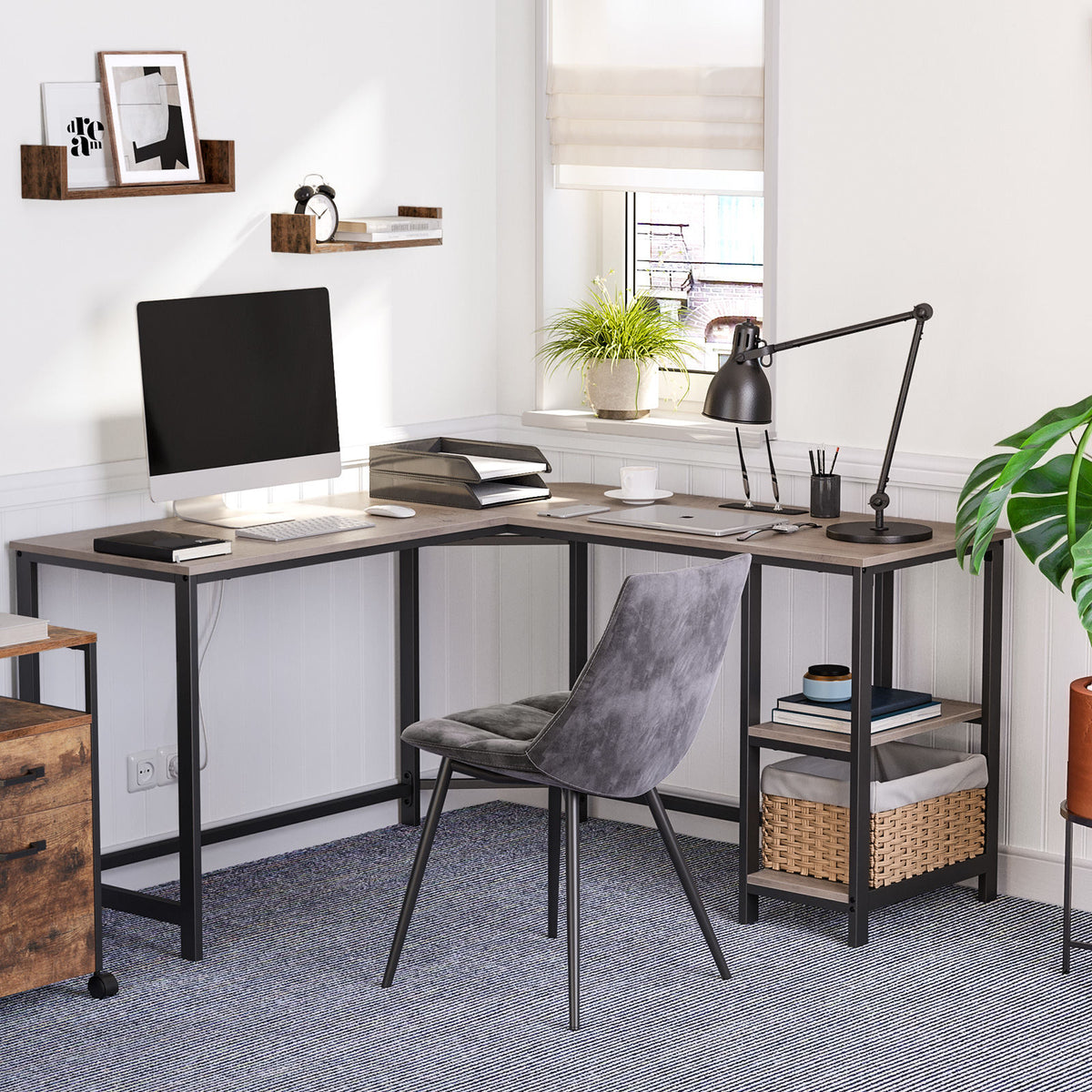 FurnStar hoekbureau - L bureau - 138x138x76cm - Grijs