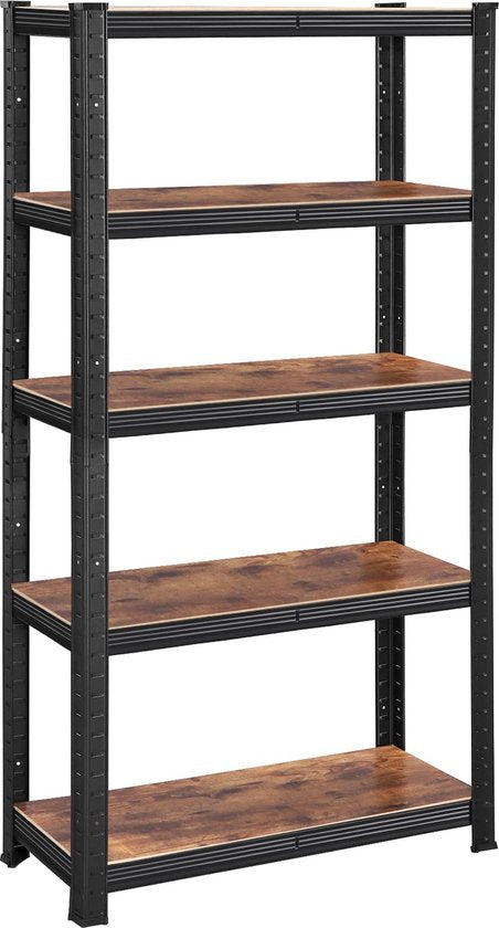 FurnStar opbergrek - 5 Planken - Monteren zonder schroeven - 650 kg - 150x75x30cm