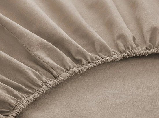 English Home Timeless Hoeslaken - 100% Katoen - 140x200 cm - Licht bruin