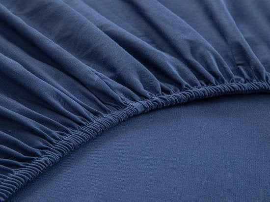 English Home hoeslaken - Tweepersoons - 100% Katoen - 160x200 cm - Donker Blauw