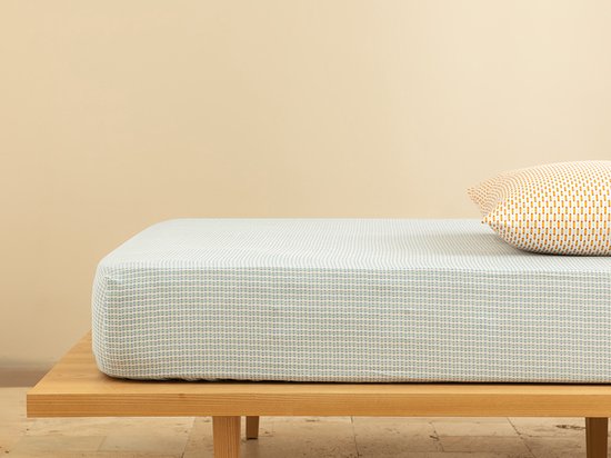 English Home Celadon Hoeslaken - Mix & Match Collectie - Jersey - 100x200 cm - Blauw