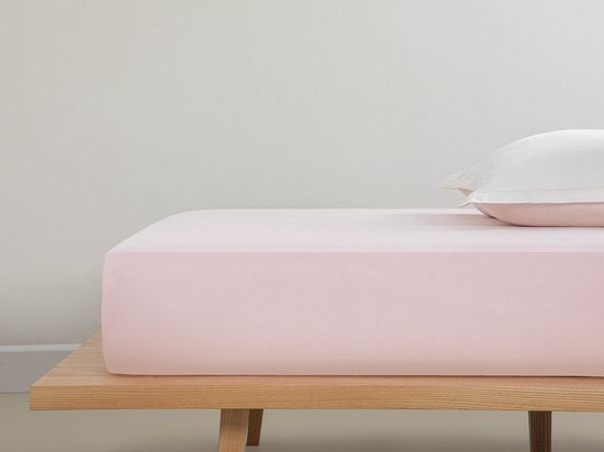 English Home hoeslaken - King Size - 100% Katoen - 180x200 cm - Licht roze