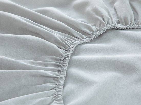 English Home Timeless Hoeslaken - Novella Premium - 100% Katoen - Met elastiek - 100x200 cm - Grijs
