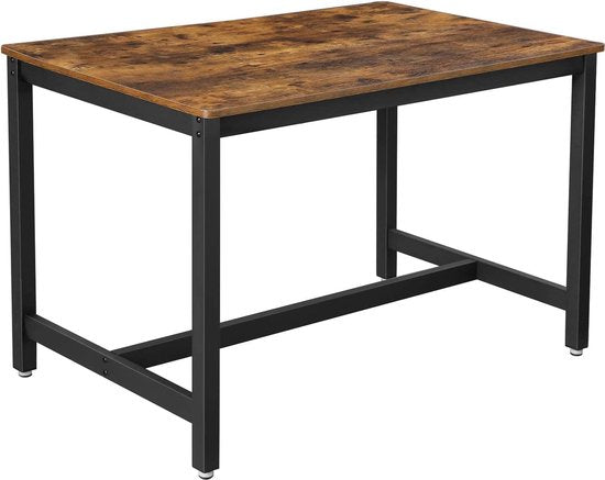 Furnstar Eettafel voor 4 Personen – 120 x 75 x 75 cm – Industrieel Design – Rustiek Bruin/Zwart