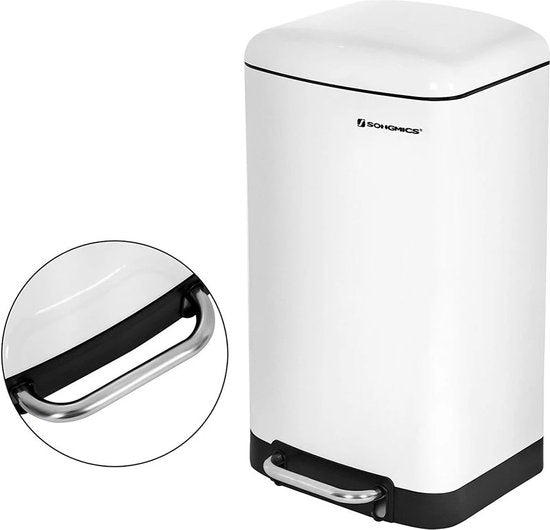 FurnStar - Pedaalemmer 30 Liter  – Soft Close – Kunststof Binnenemmer – Geurcontrole