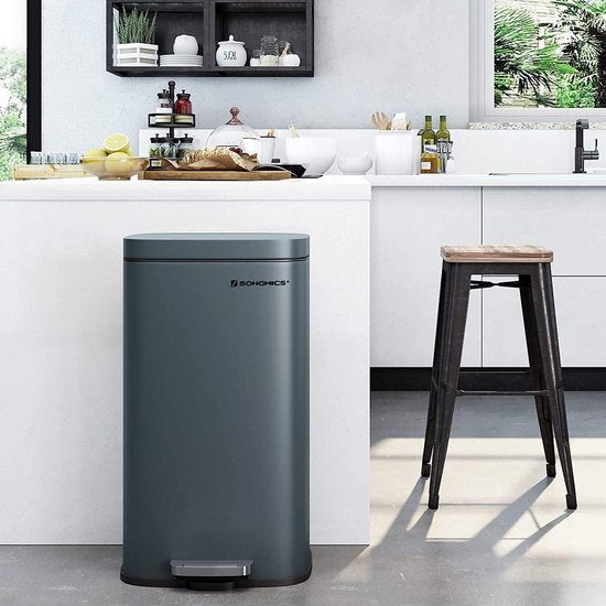 FurnStar - Pedaalemmer 30 Liter  – Soft Close – Kunststof Binnenemmer – Geurcontrole