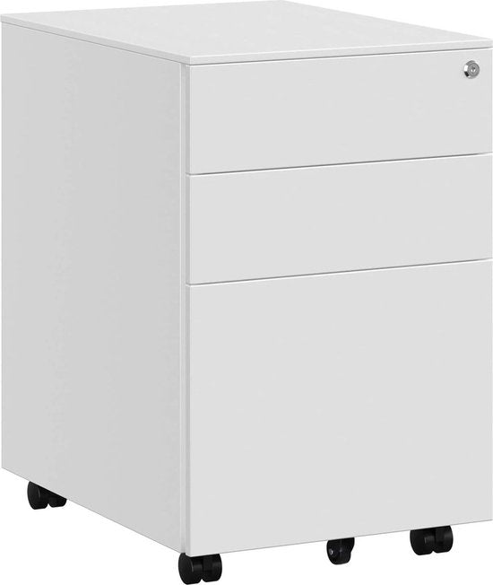 FurnStar ladeblok - Afsluitbare Lade - Metaal - 3 Lades - 39x52x60cm  (BxDxH)