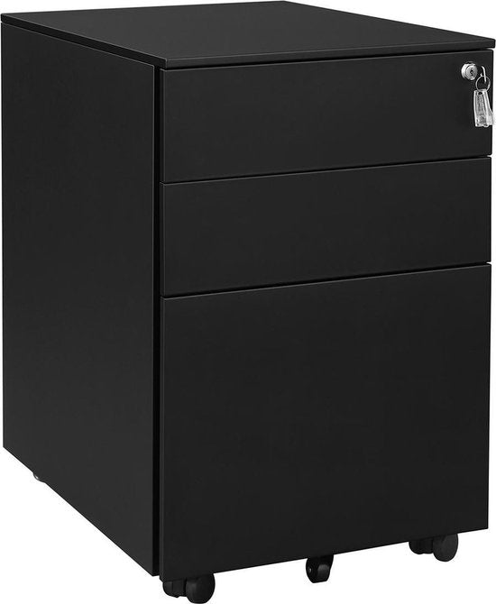FurnStar ladeblok - Afsluitbare Lade - Metaal - 3 Lades - 39x52x60cm  (BxDxH)
