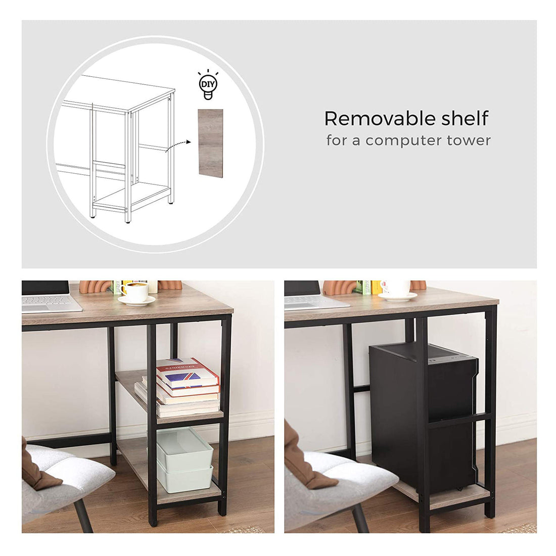 FurnStar hoekbureau - L bureau - 138x138x76cm - Grijs