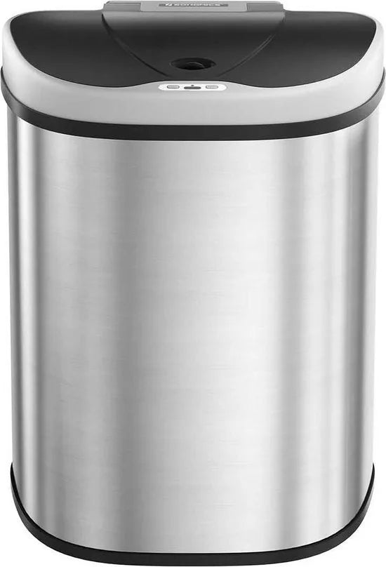 70L vuilnisbak met sensor, auVuilnisbak met Sensor, 70L (2 x 35L) Afvalscheidingssysteem, Automatische RVS Prullenbak met 2 Compartimenten, Contactloos, Voor in de Keuken, Zilver