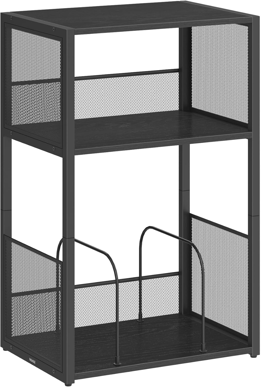 Furnstar Platenspeler Standaard – 3 Etages – Bijzettafel & Opbergrek voor Vinylplaten – Tot 100 LP’s – Voor Woonkamer of Slaapkamer