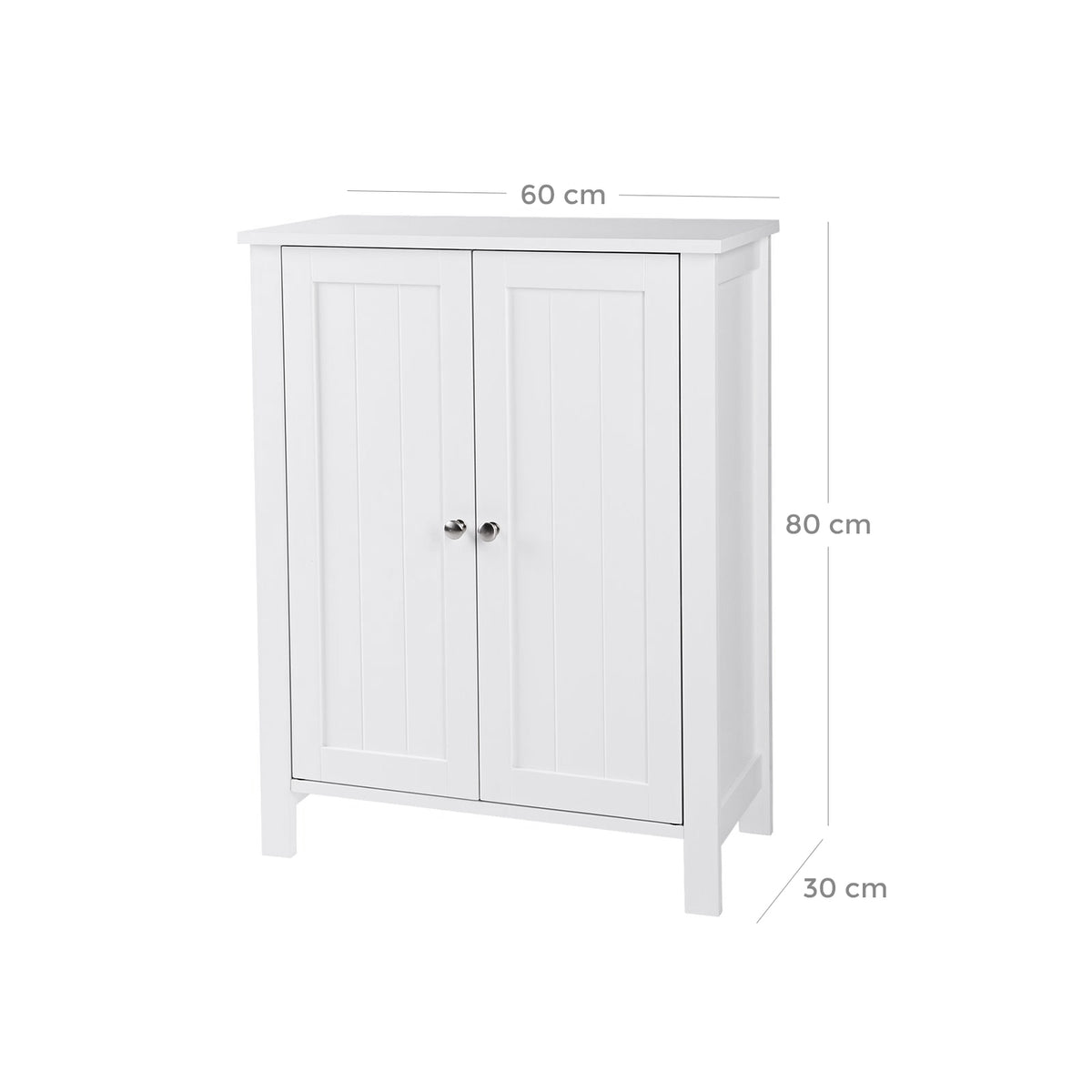 FurnStar badkamerkast - 2 planken - 60x30x80cm – Wit