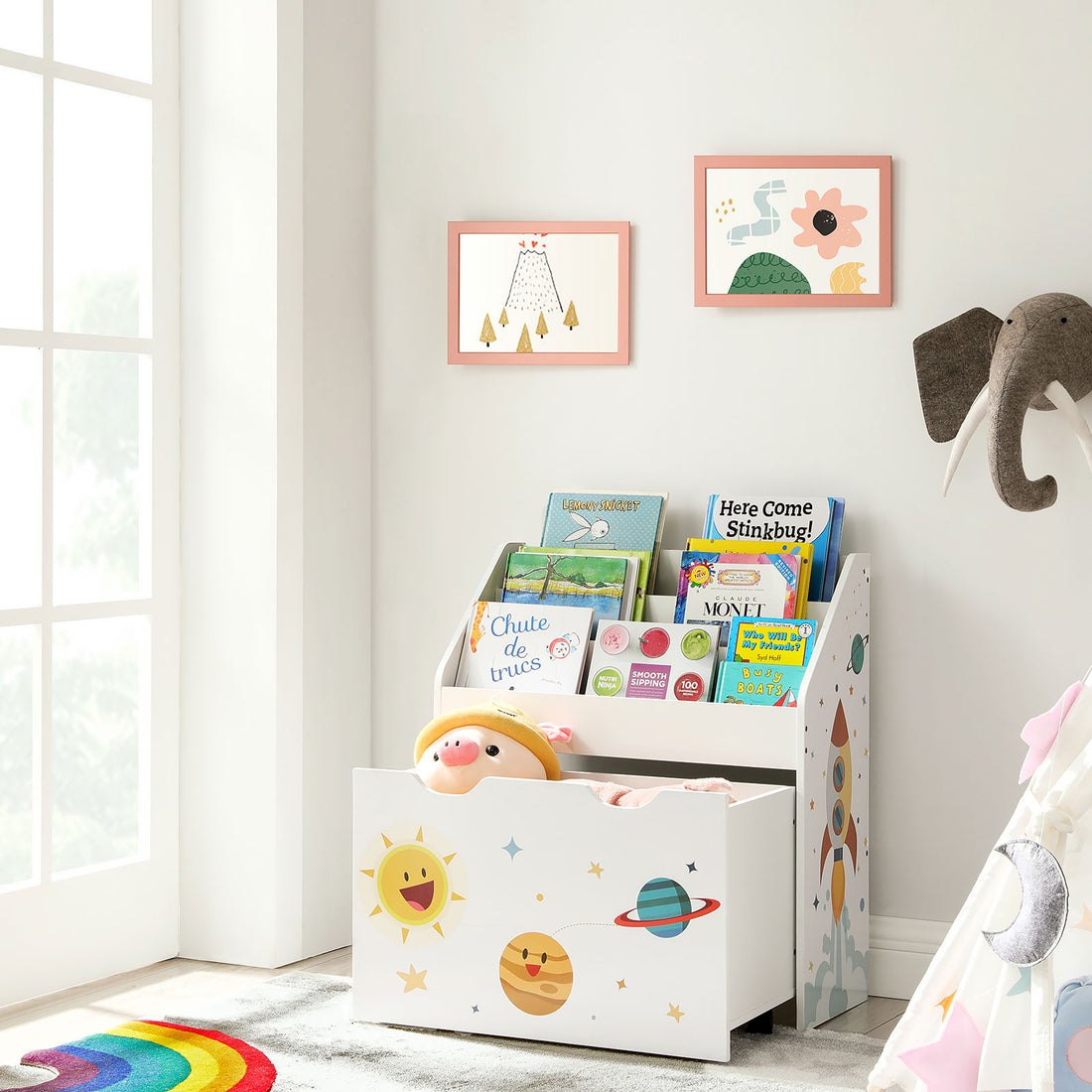 FurnStar speelgoedkast - Kinder boekenkast - Kinderkamer boekenrek - Boekenrek - 63x30x70cm