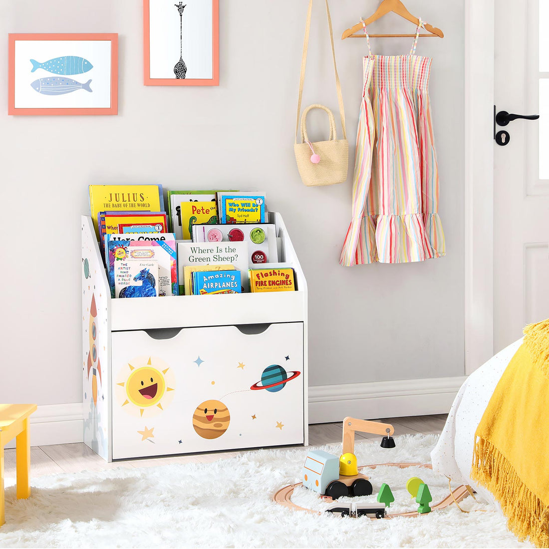 FurnStar speelgoedkast - Kinder boekenkast - Kinderkamer boekenrek - Boekenrek - 63x30x70cm