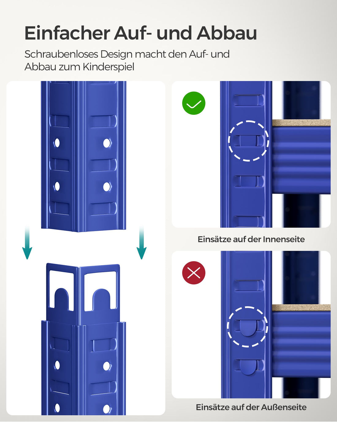 FurnStar Opbergrek - 5 Planken - Monteren zonder schroeven - 875 kg - 180x90x40cm