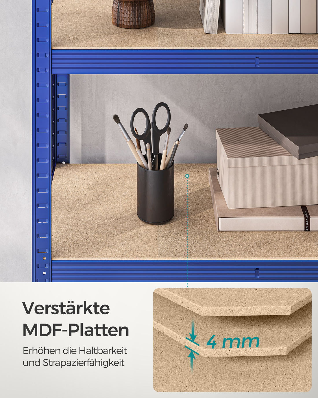 FurnStar Opbergrek - 5 Planken - Monteren zonder schroeven - 875 kg - 180x90x40cm