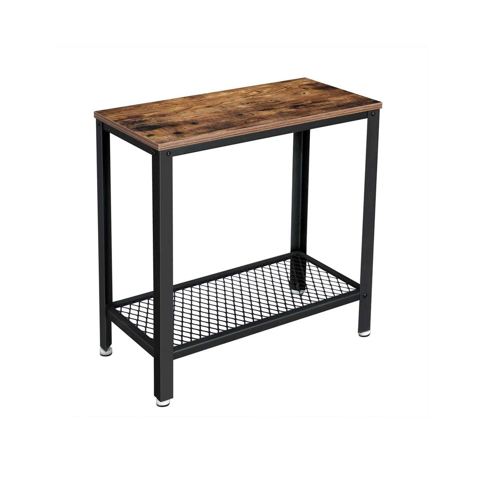 FurnStar bijzettafel - Industrieel Design - 60x30x60cm - Bruin