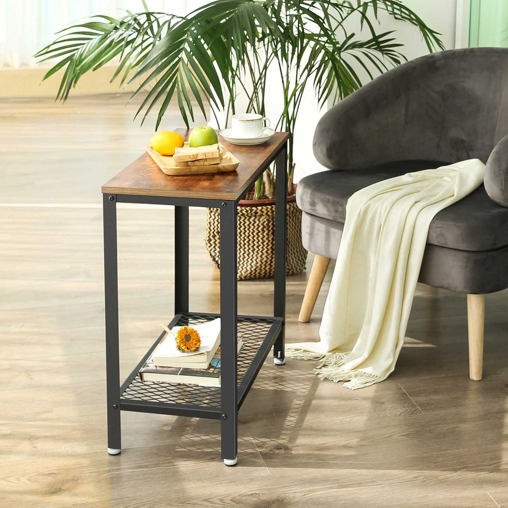 FurnStar bijzettafel - Industrieel Design - 60x30x60cm - Bruin