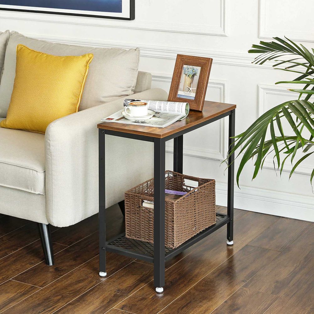 FurnStar bijzettafel - Industrieel Design - 60x30x60cm - Bruin