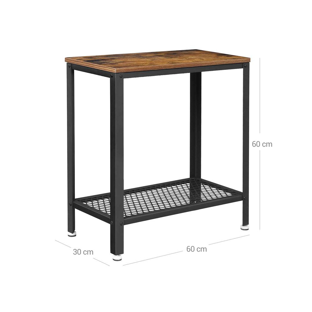 FurnStar bijzettafel - Industrieel Design - 60x30x60cm - Bruin