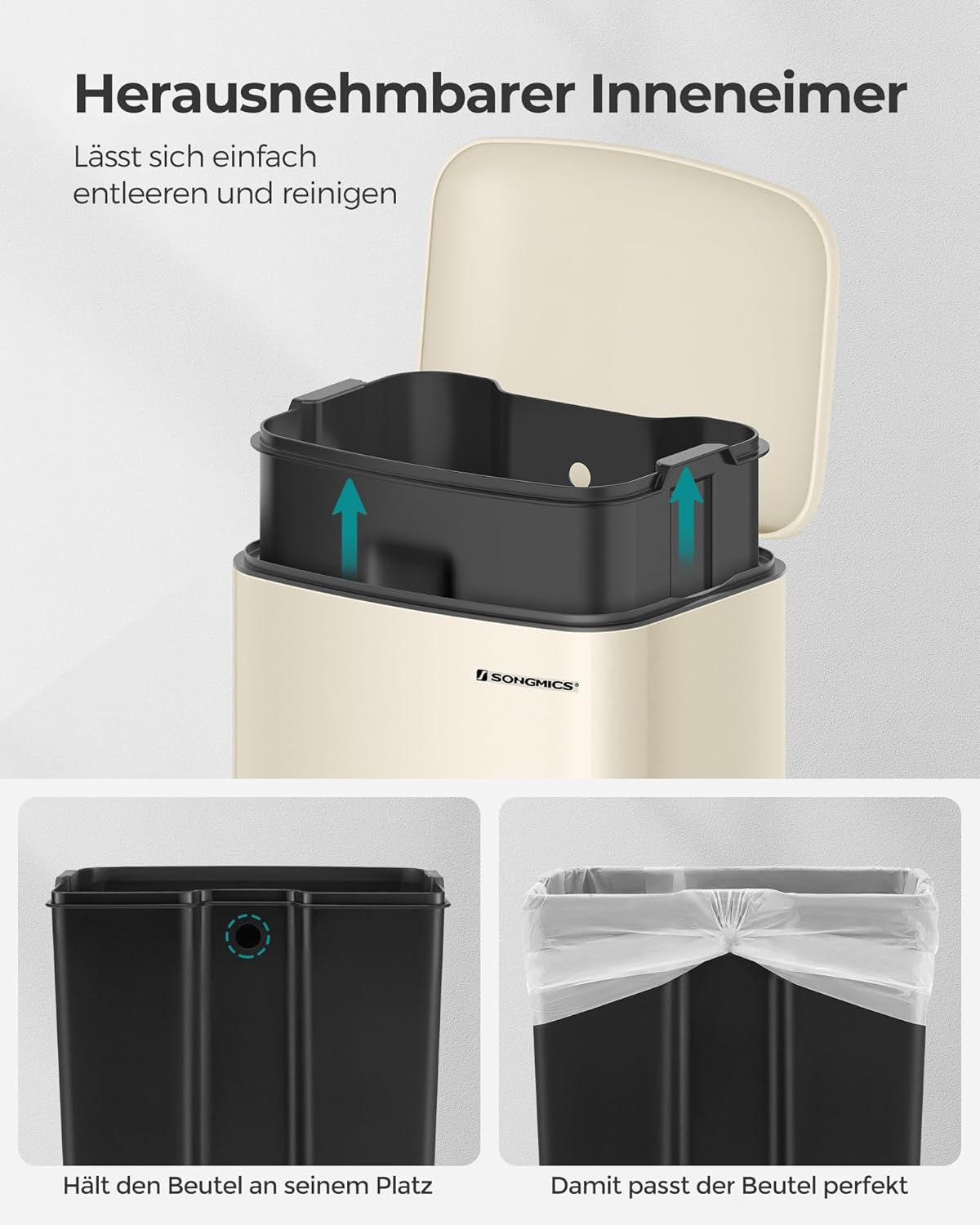 FurnStar - Pedaalemmer 30 Liter  – Soft Close – Kunststof Binnenemmer – Geurcontrole