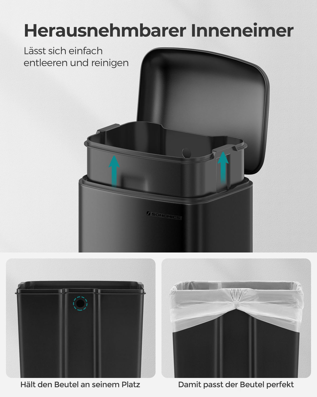 FurnStar - Pedaalemmer 30 Liter  – Soft Close – Kunststof Binnenemmer – Geurcontrole
