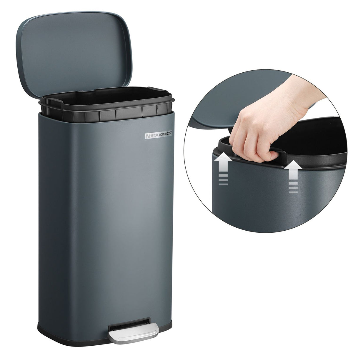 FurnStar - Pedaalemmer 30 Liter  – Soft Close – Kunststof Binnenemmer – Geurcontrole