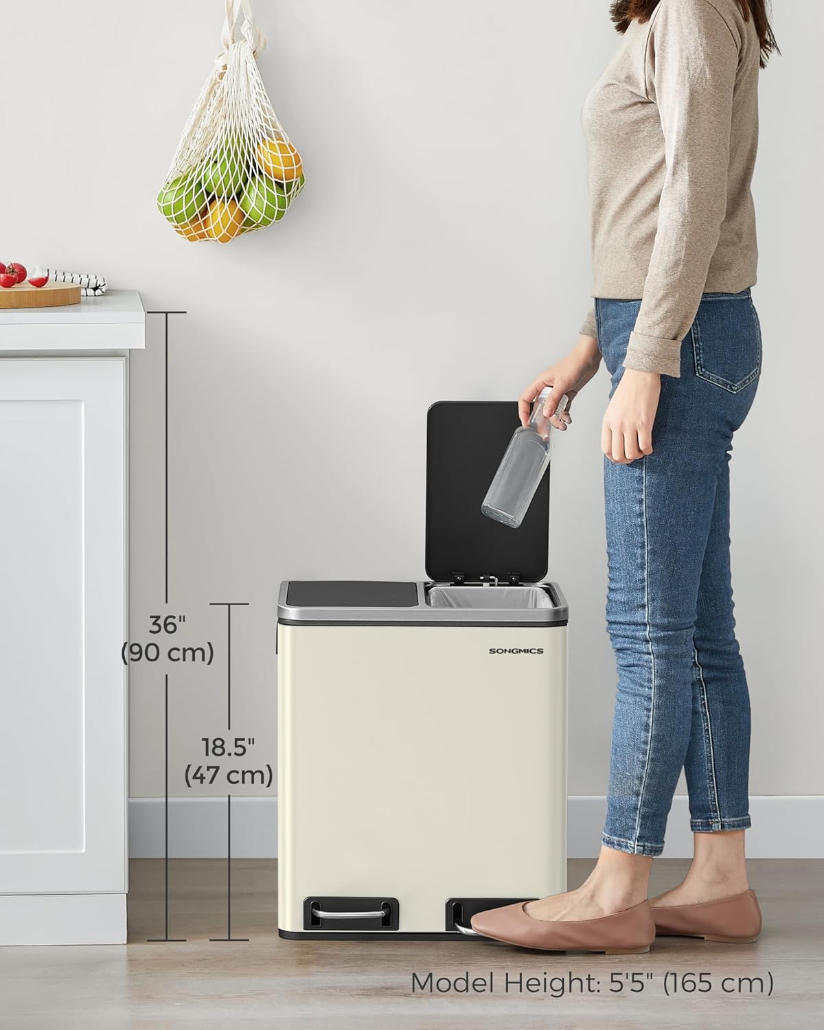FurnStar Pedaalemmer 30L – Afvalscheidingssysteem – 2 x 15L – Softclose – Luchtdicht
