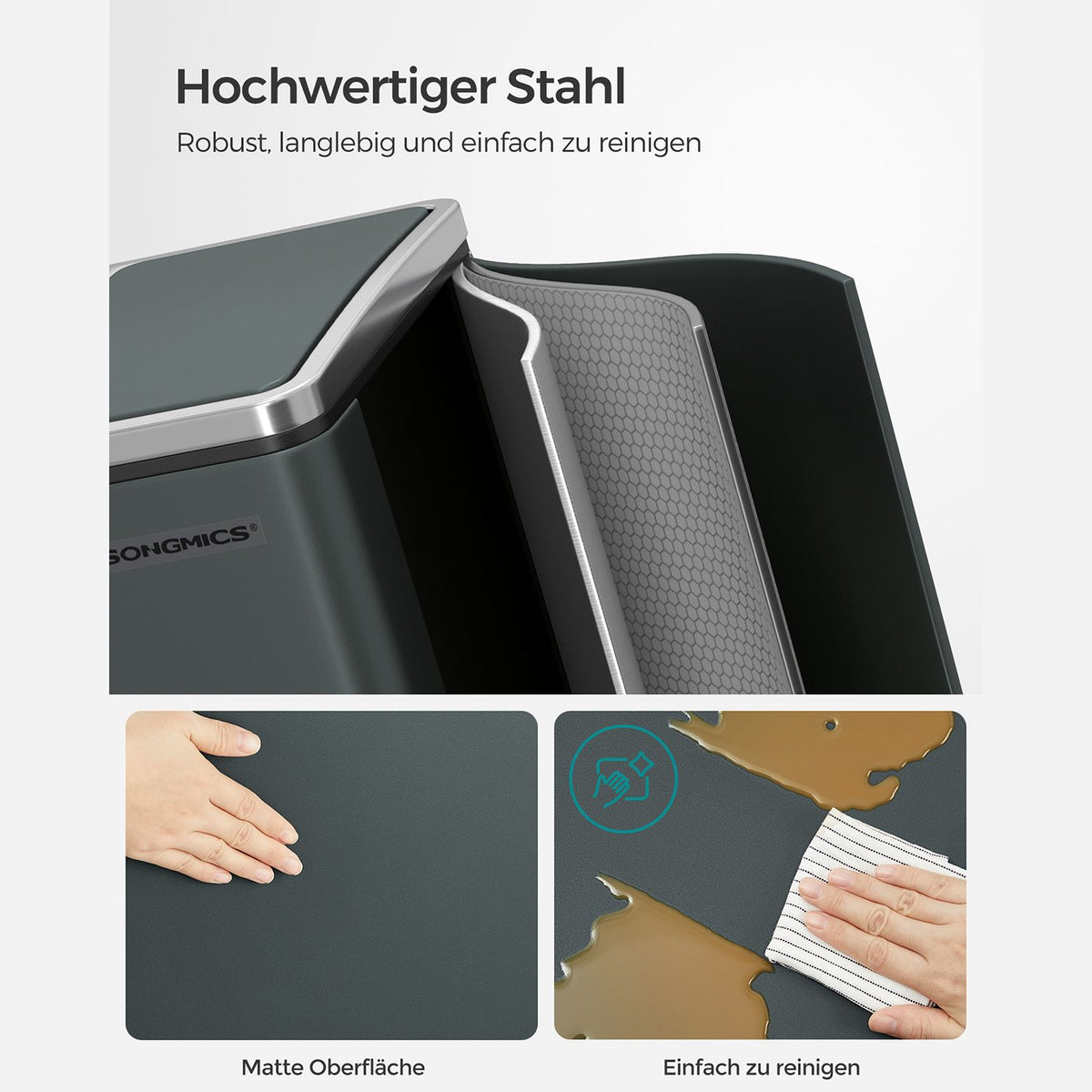FurnStar Pedaalemmer 30L – Afvalscheidingssysteem – 2 x 15L – Softclose – Luchtdicht