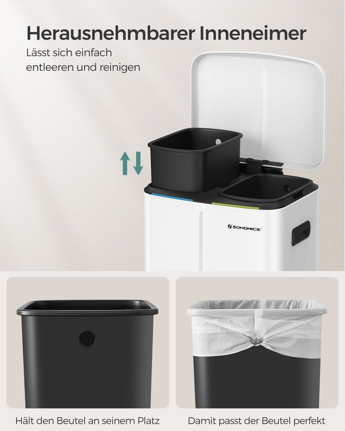 FurnStar 2-Vak Prullenbak – Stijlvol en Praktisch Afvalbeheer