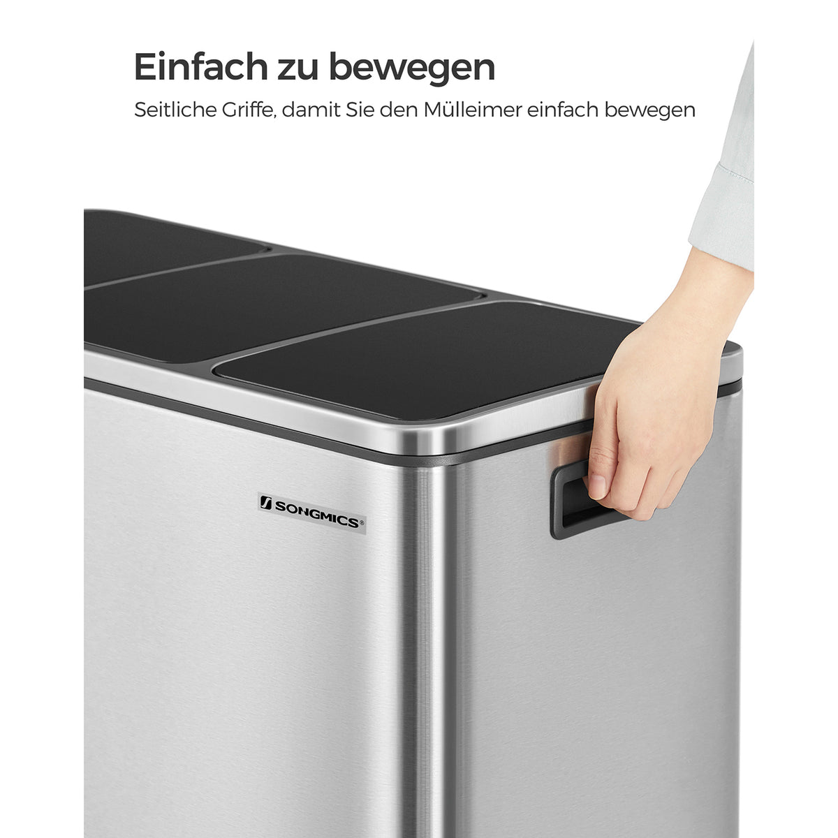 FurnStar prullenbak 3x18L - 54L - 3 Vakken - Afvalscheiding