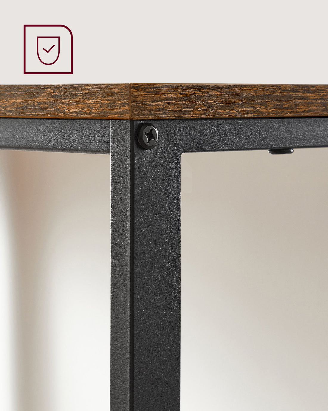 FurnStar - Bureau - Computertafel - Pc-tafel - Bureautafel - Met 2 planken aan de rechter- of linkerkant - Voor kantoor - Woonkamer - Stalen frame - Industrieel design - 50D x 100B x 76H cm
