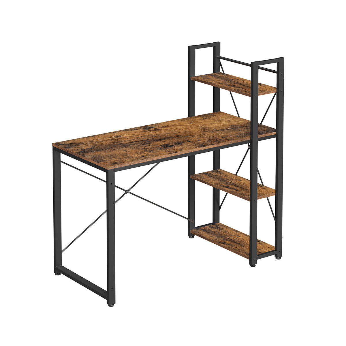 FurnStar bureau - Boekenkast - 120x119.3x60 cm - Bruin