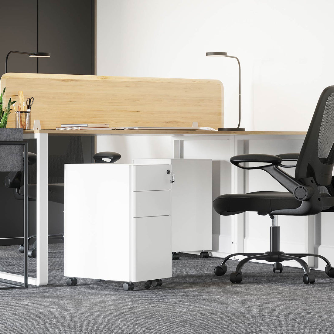 FurnStar ladeblok - Afsluitbare Lade - Metaal - 3 Lades - 30x46x59.2cm