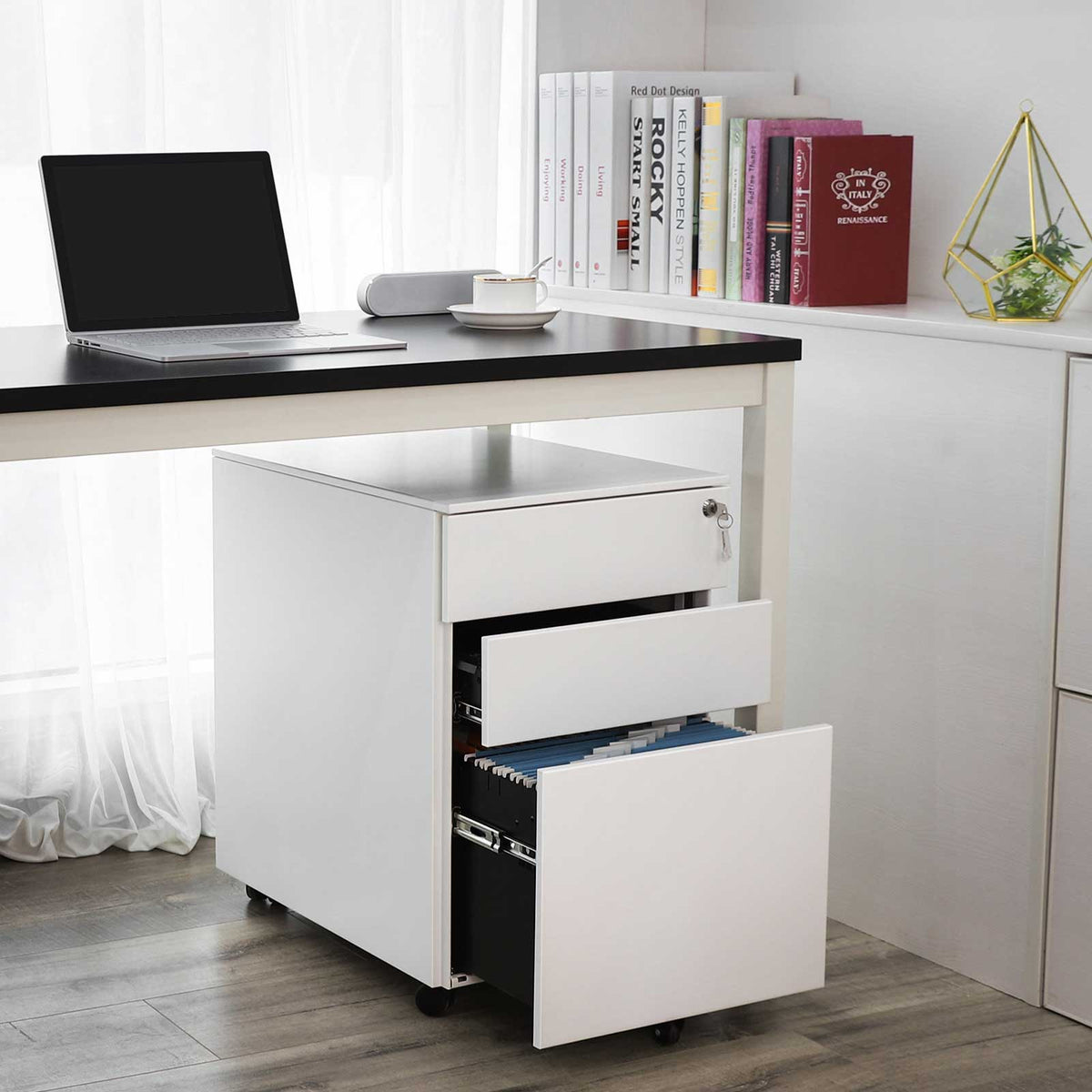 FurnStar ladeblok - Afsluitbare Lade - Metaal - 3 Lades - 39x52x60cm  (BxDxH)