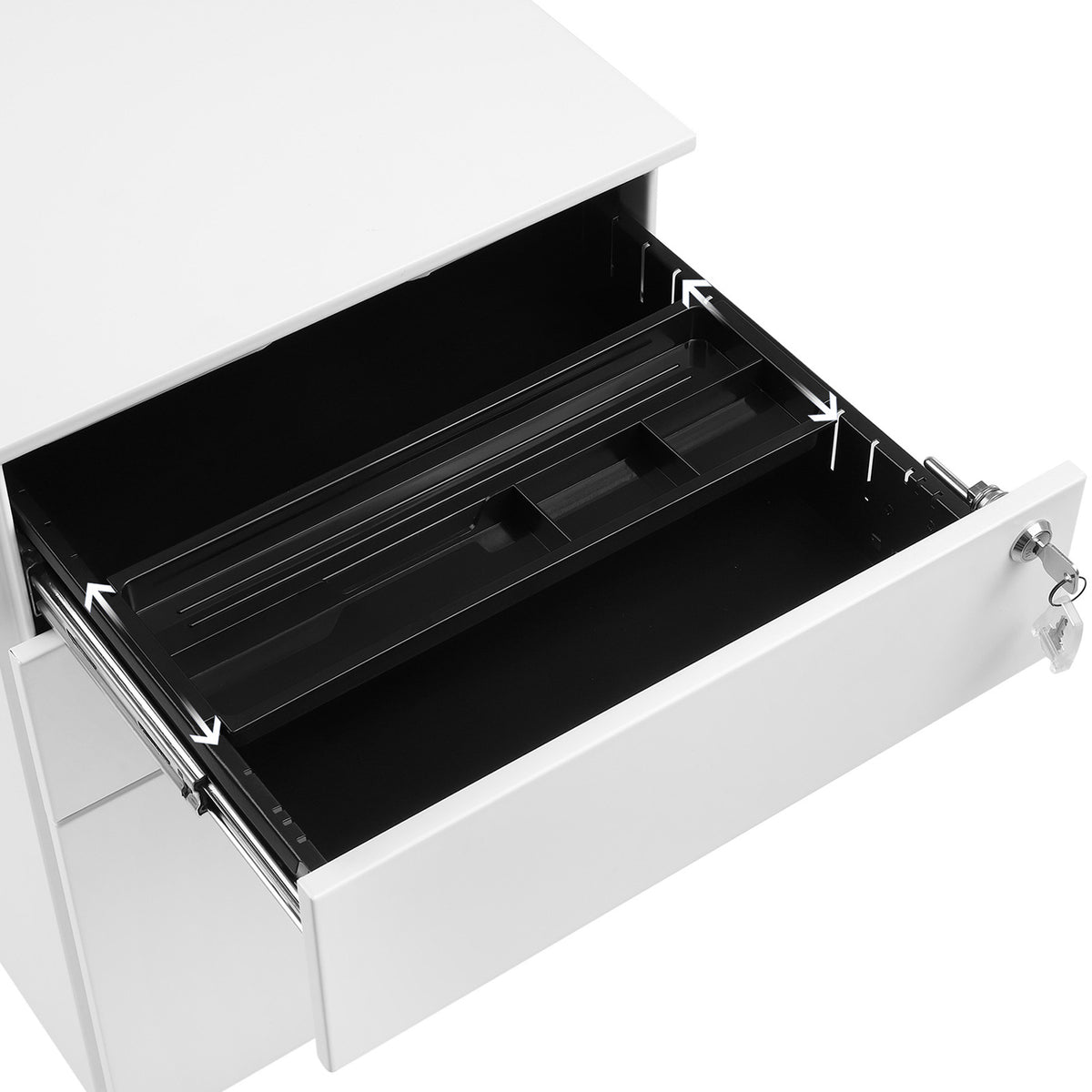 FurnStar ladeblok - Afsluitbare Lade - Metaal - 3 Lades - 39x52x60cm  (BxDxH)