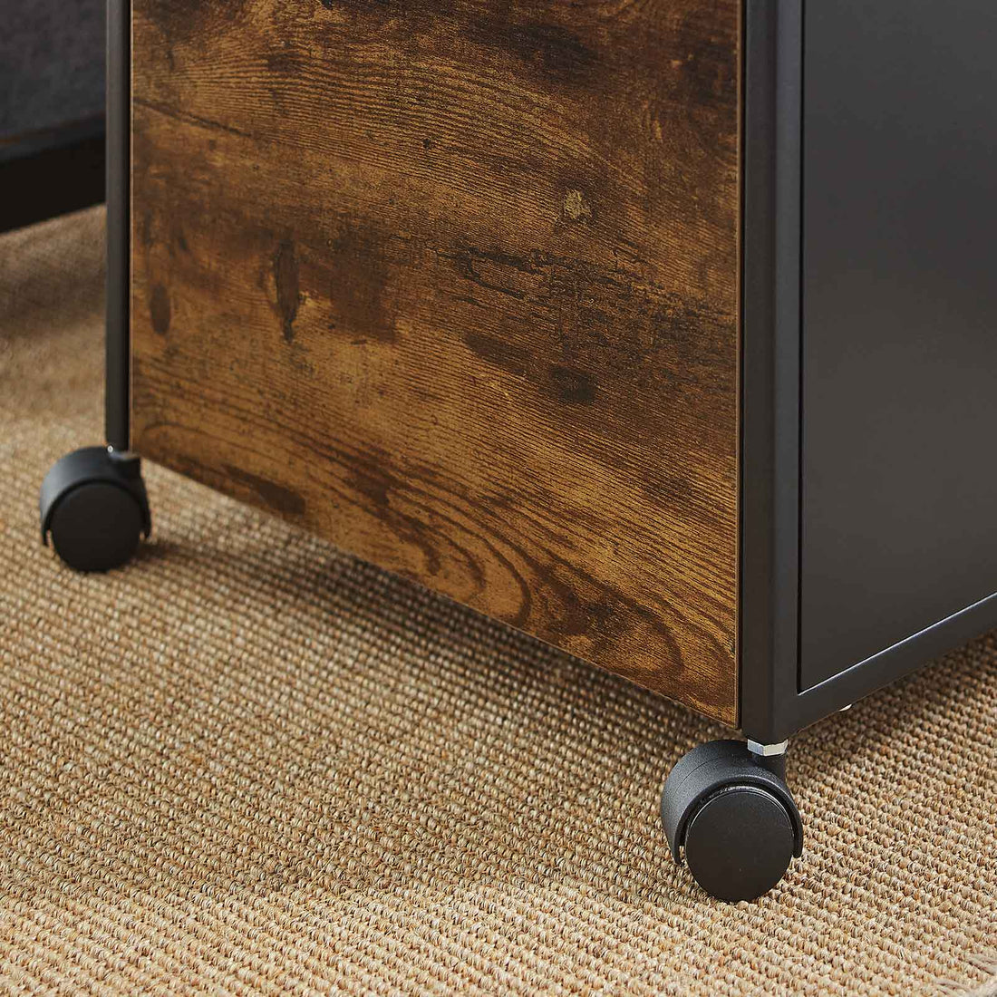 FurnStar nachtkastje - Met wielen - Commode - 42x44x66.5cm - Bruin