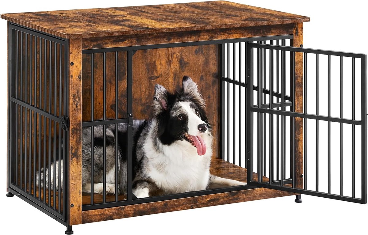 FurnStar -  Hondenbench L -Kooi -  Binnen voor Honden tot 32 kg - Gesloten Bodem - 2 Deuren