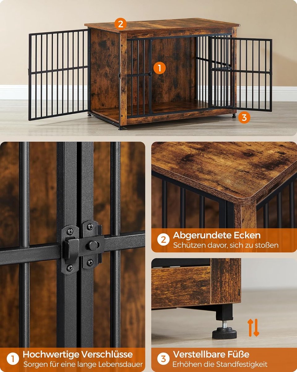 FurnStar -  Hondenbench L -Kooi -  Binnen voor Honden tot 32 kg - Gesloten Bodem - 2 Deuren