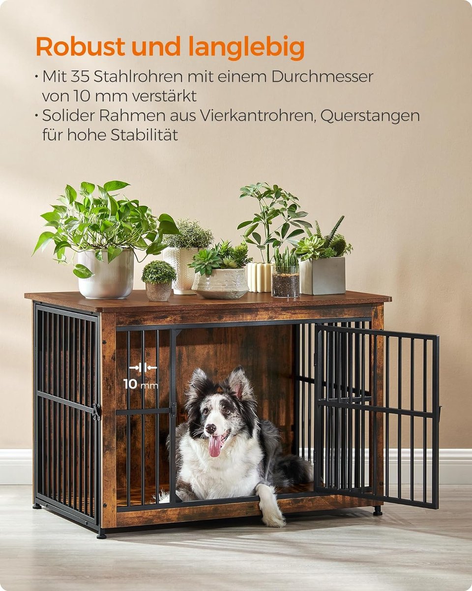 FurnStar -  Hondenbench L -Kooi -  Binnen voor Honden tot 32 kg - Gesloten Bodem - 2 Deuren