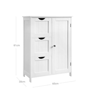 FurnStar badkamerkast - 3 laden - 60x30x81cm – Wit