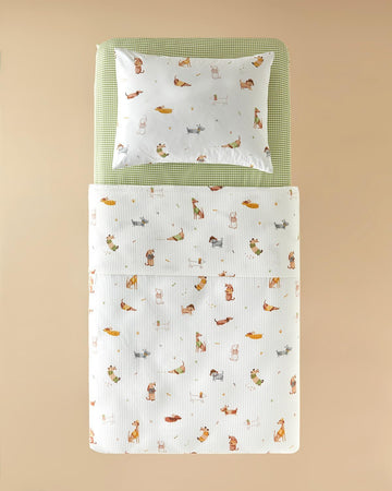 English Home -  Kinder Zomerdekenset - Incl. 1x Kussensloop- Incl. Hoeslaken 100x200 - 100% Katoen - 150x220 cm