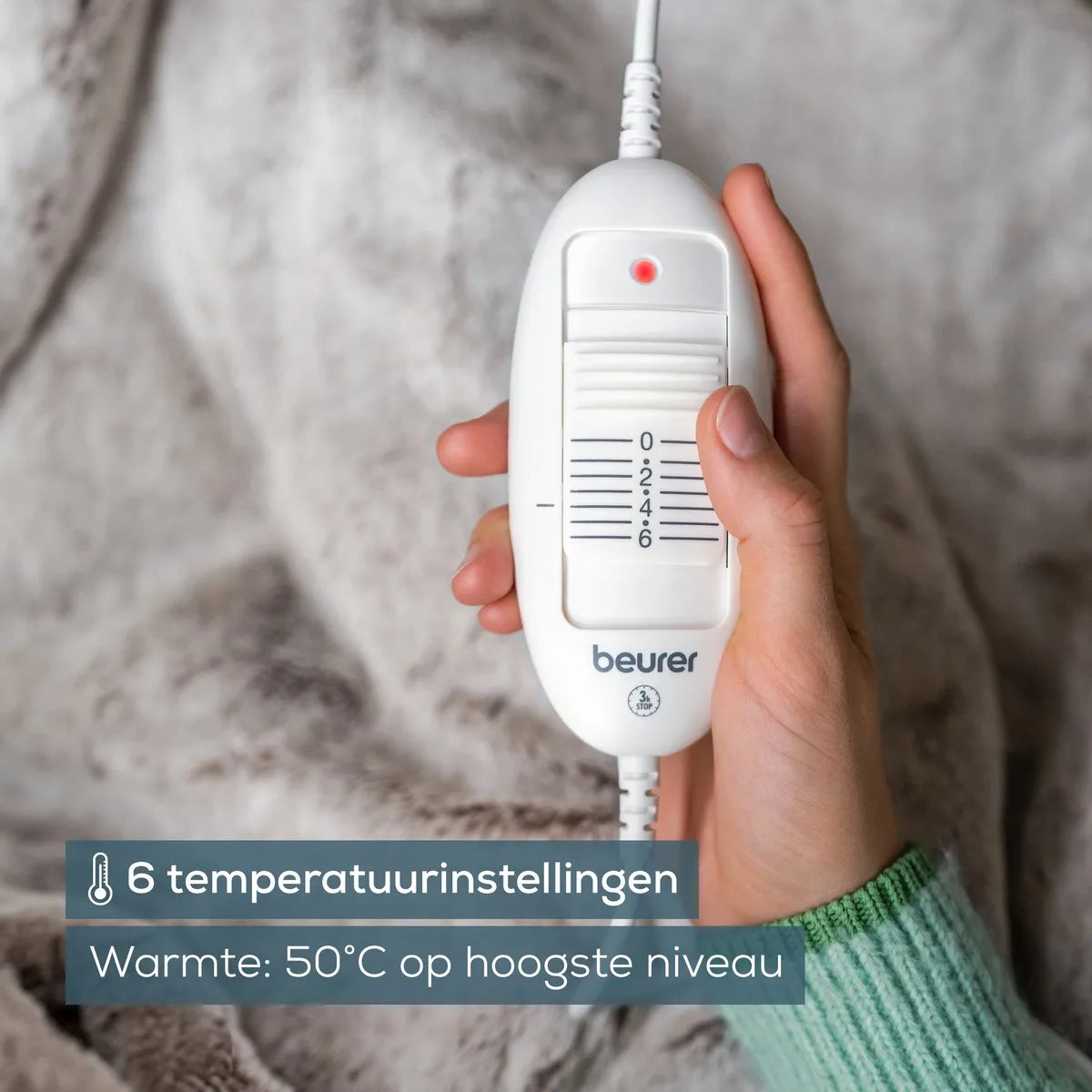 Beurer Elektrische Deken - Warmtedeken - 1 persoons 180x130cm - Test: Zeer goed - Automatische uitschakeling - Nordic - 3 Jaar Garantie