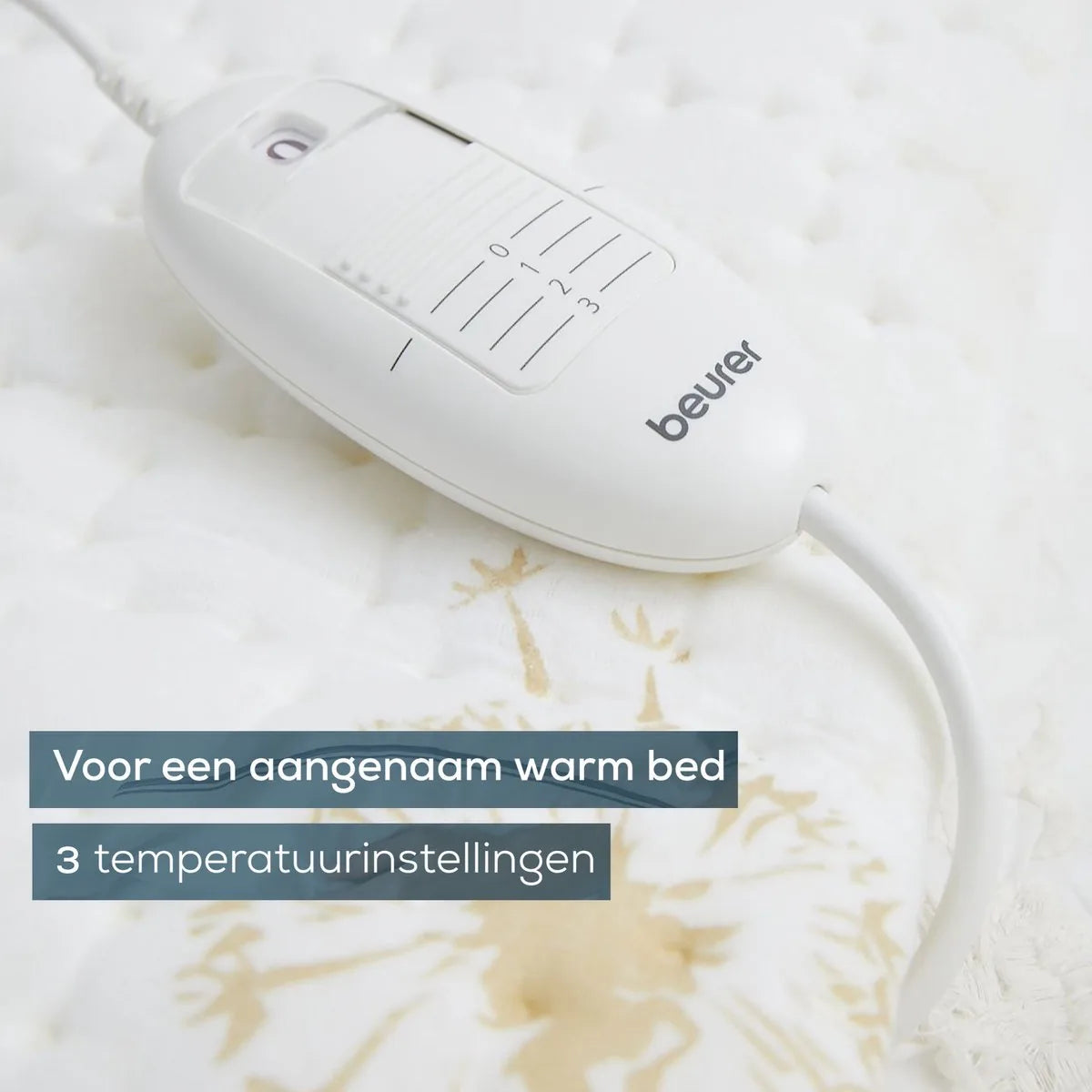 Beurer Elektrische onderdeken 1 persoons - Elektrische deken 150x80cm - Onderdeken - Snelle opwarming - BSS (Beurer Safety System) - Fleece/Katoen - Wit