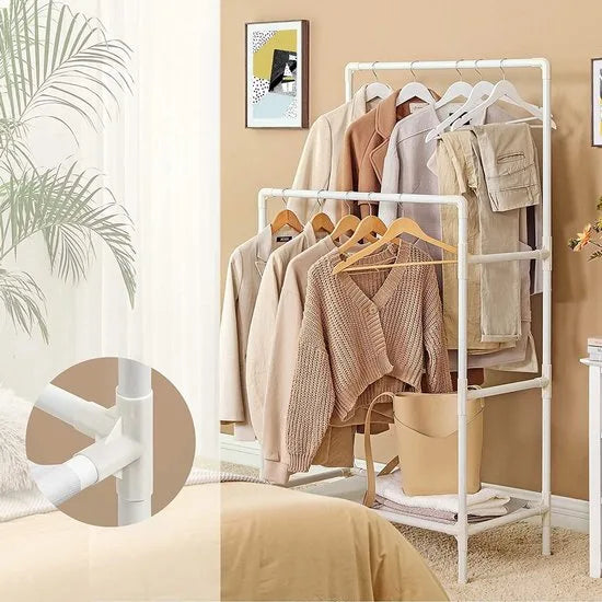 Bobbel Home - Kledingrek - Belastbaar tot 70 kg - wit