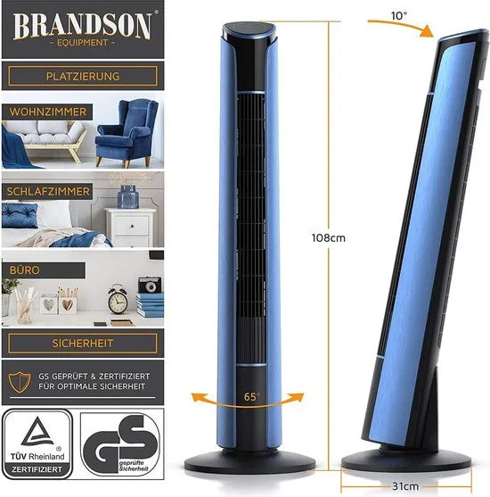 Brandson torenventilator met afstandsbediening 108 cm