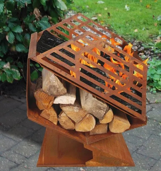 Buitenhaard - Corten met houtopslag - S - Esschert Design